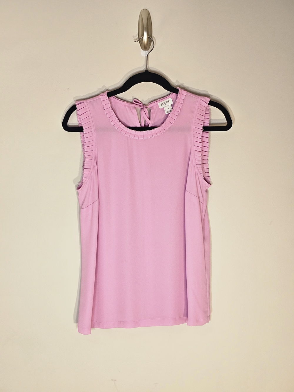 J. Crew Pink Ruffle-Trim Sleeveless Camisole